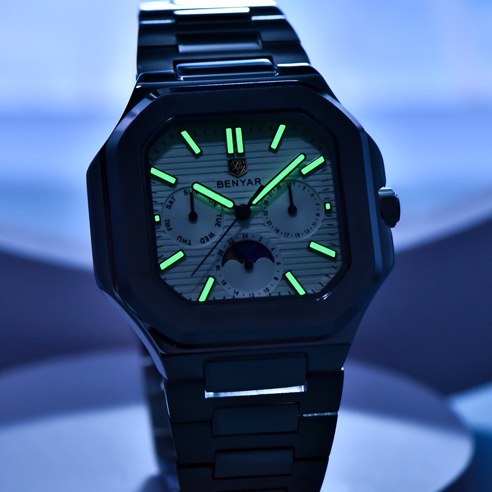 BENYAR Men's Square Quartz Wat - огляд і ціна Chronograph Sport Watch