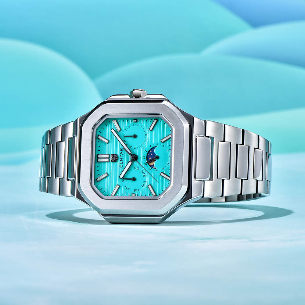 BENYAR Men's Square Quartz Wat - огляд і ціна Chronograph Sport Watch