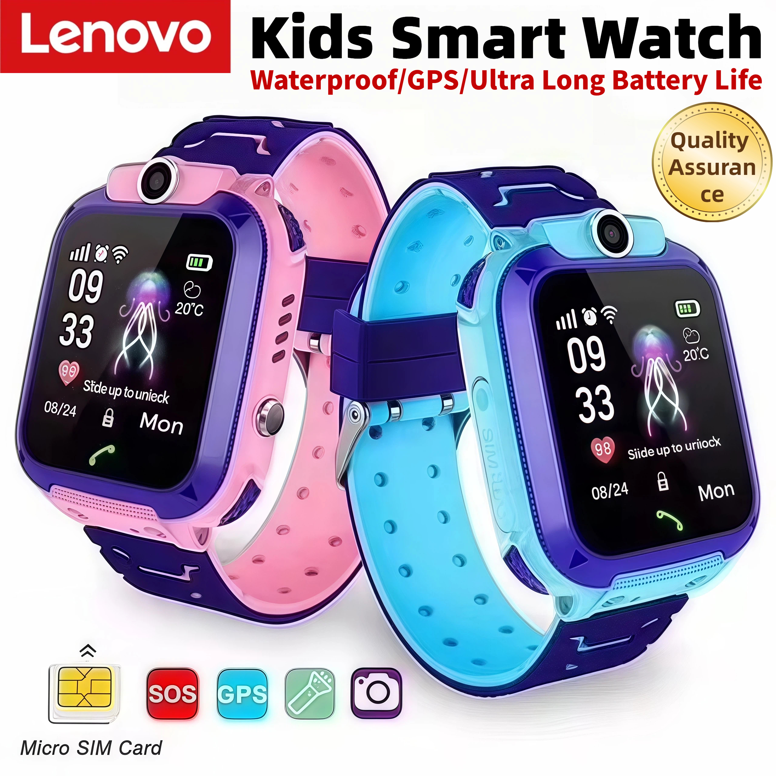 Lenovo Q12 Children's Smart Wa - огляд і ціна Smartwatch Watches For Kid Boy With Gps