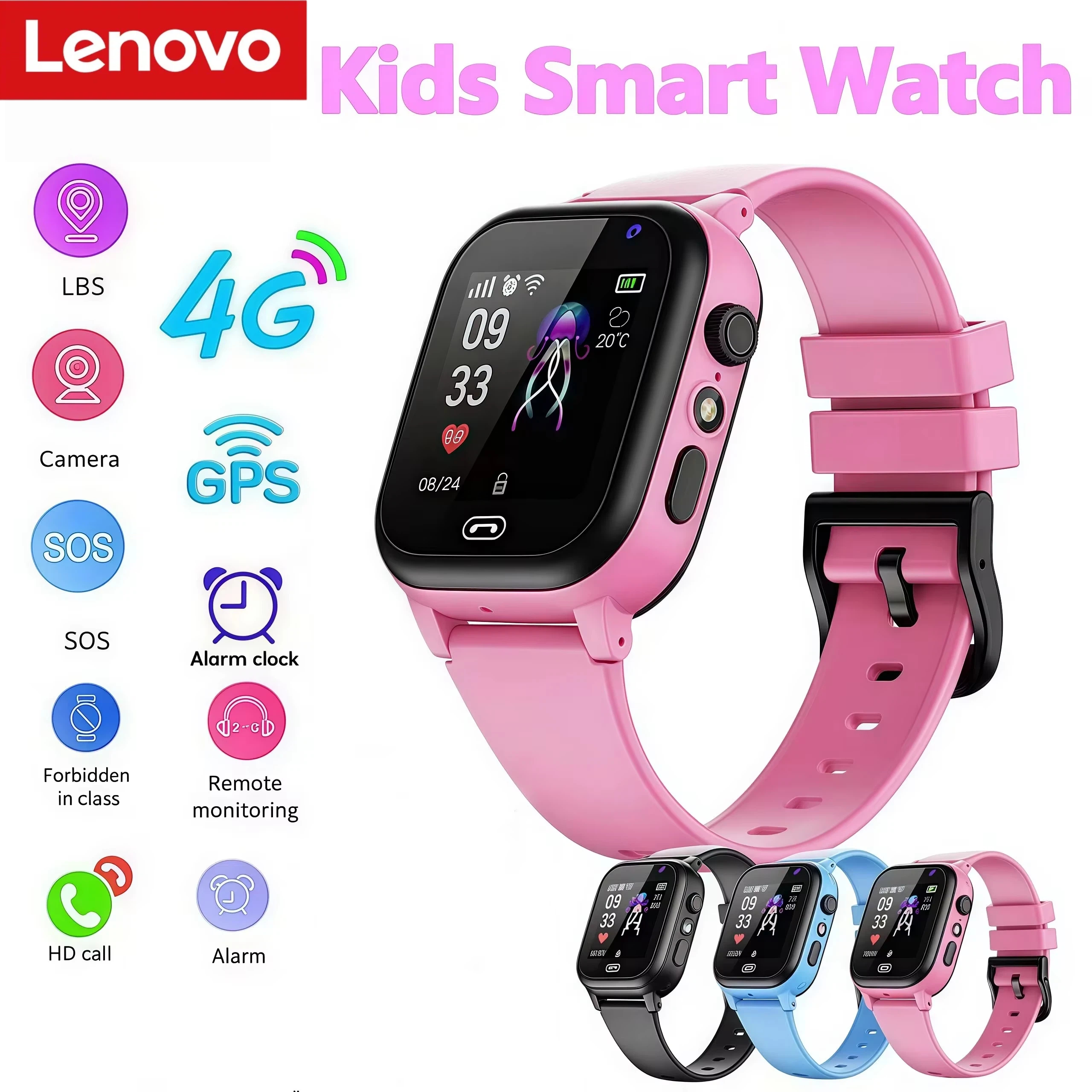 Lenovo Kids Smart Watch SOS Wi - огляд і ціна Smartwatch Watches For Kid Boy With Gps