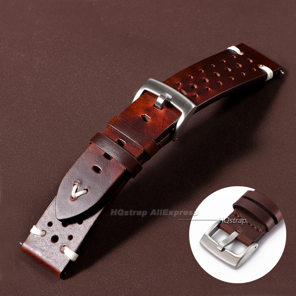 Oil Wax Cowhide Watch Strap 20 - огляд і ціна Smartwatch Premium Watches For Women